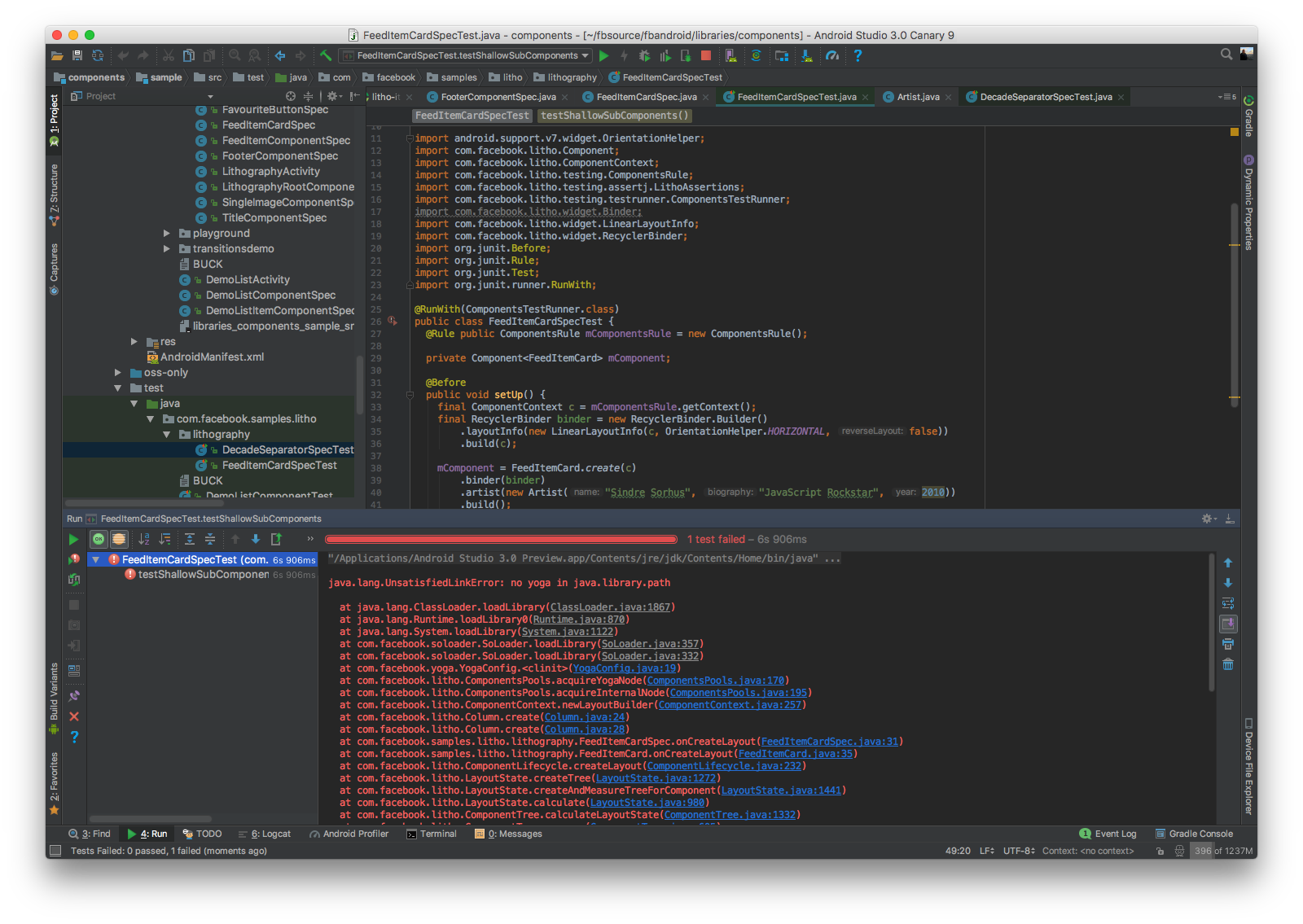 Testing in Android Studio | Litho